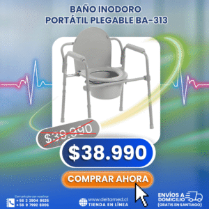 Baño inodoro portátil plegable BA-313 . Deltamed