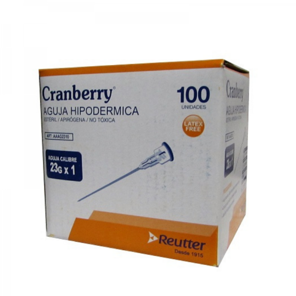Aguja Hipodérmica Caja x 100 unidades Cranberry