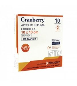 Apósito espuma hidrófila 10x10 caja x 10 und Cranberry