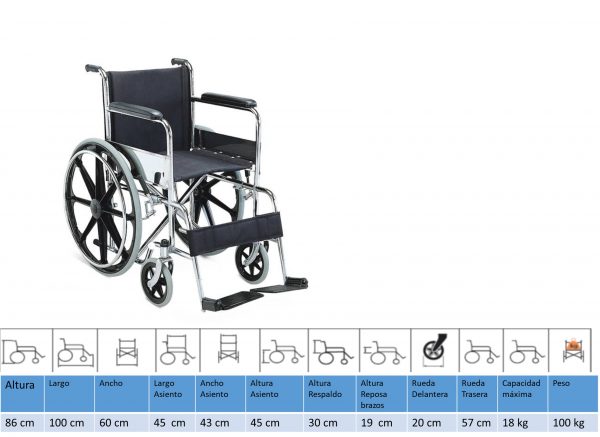 Silla De Ruedas Macizas Plegable W809B