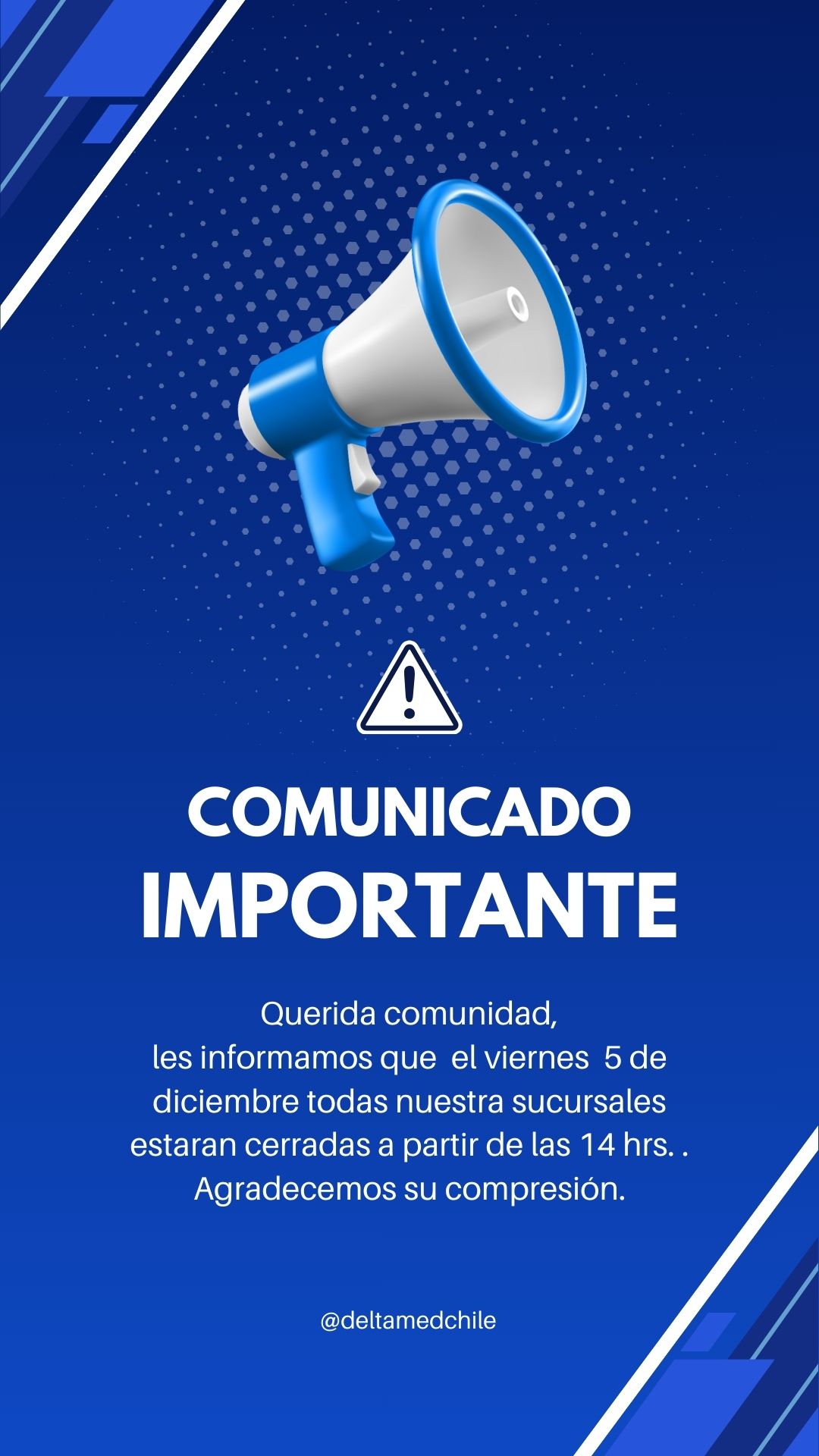 Aviso Fiesta Navidad Azul