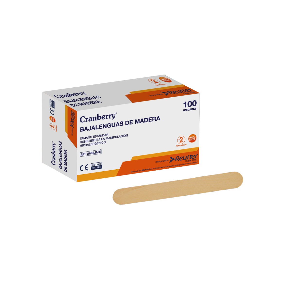 Bajalengua de madera Cranberry