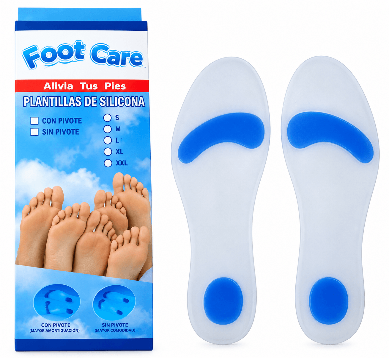Plantillas ortopédicas de silicona con oliva Foot Care